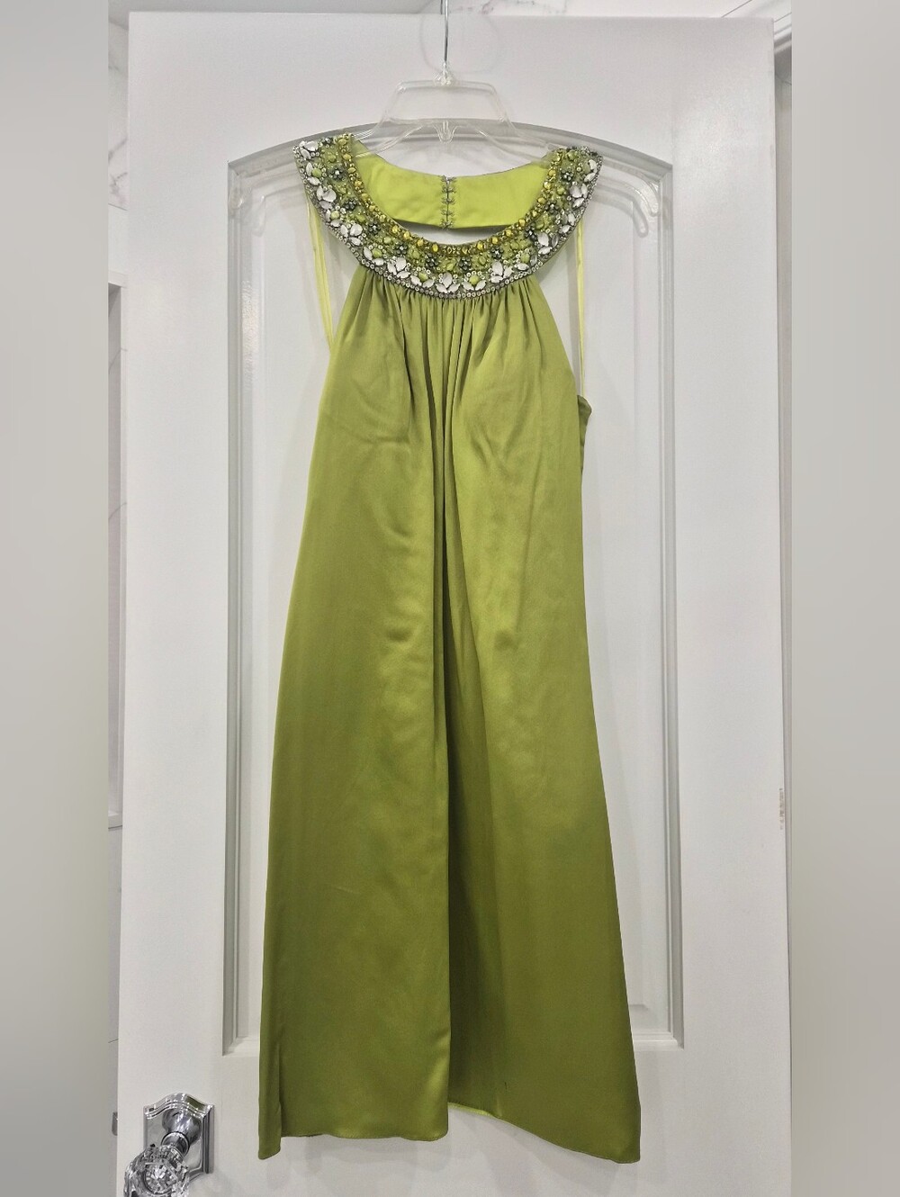 Black Label Lime Green Beaded Midi Dress